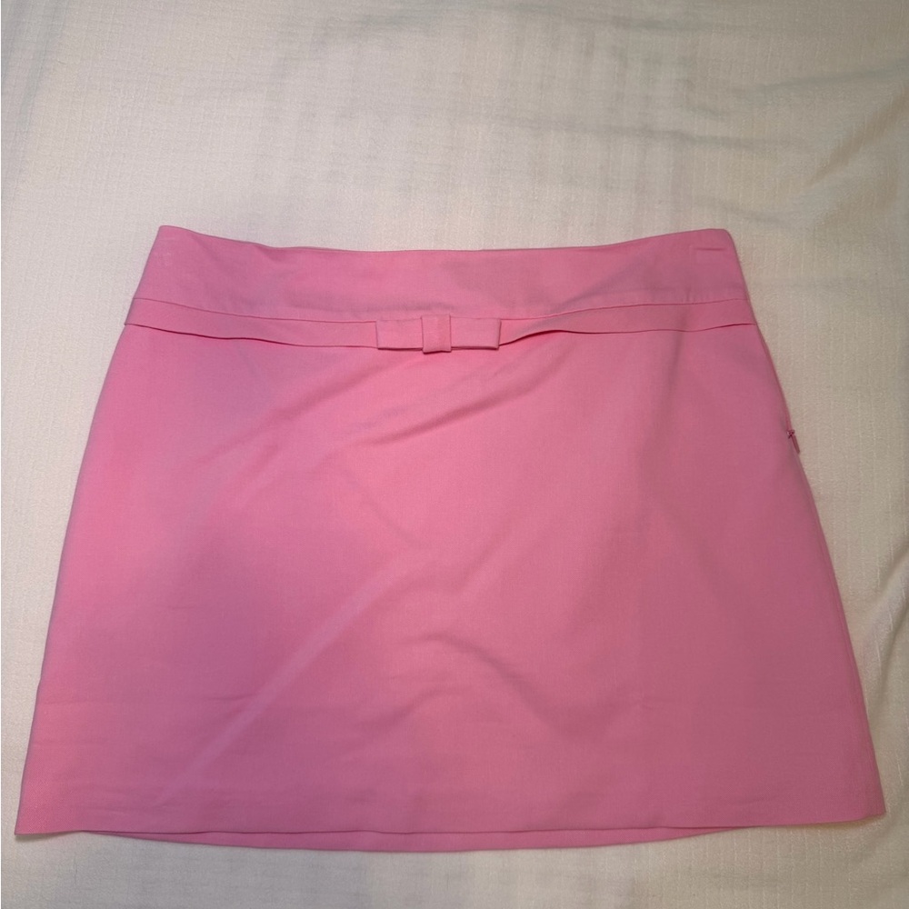 Mango Pink Mini Skirt with Bow Detail